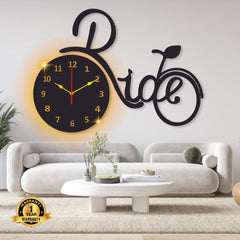 Bicycle Design Laminated Wall Clock With Backlight