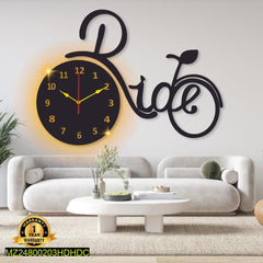 Bicycle Design Laminated Wall Clock With Backlight