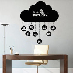 Social Network Cloud Text Chart Icon Wall Sticker