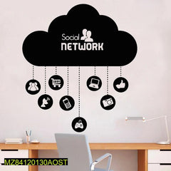 Social Network Cloud Text Chart Icon Wall Sticker