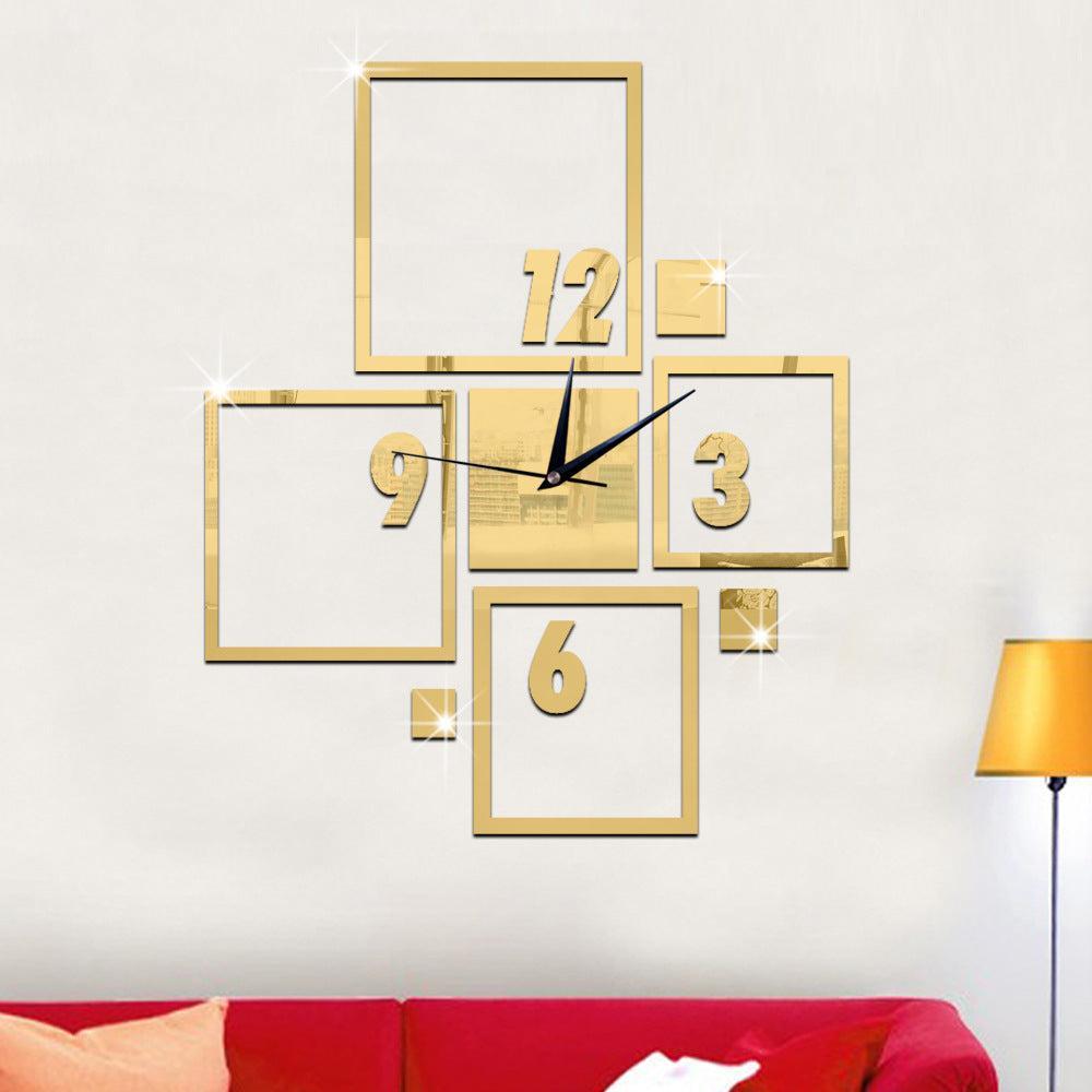 Golden Acrylic 3D Wall Clock - Beautifully Designed for Your Home