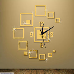 Golden Acrylic 3D Wall Clock - Beautifully Designed for Your Home