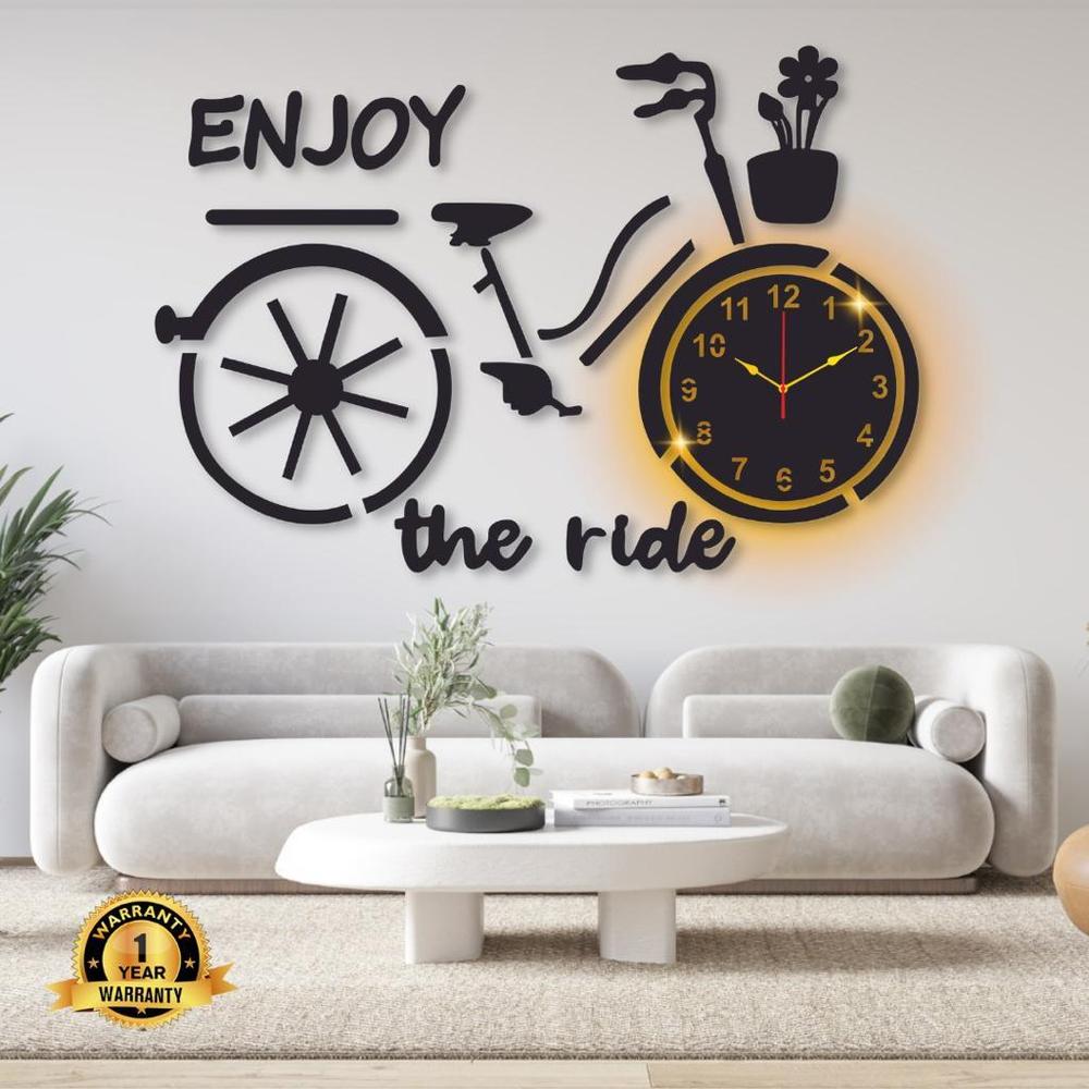 Bicycle Design Laminated Wall Clock With Backlight