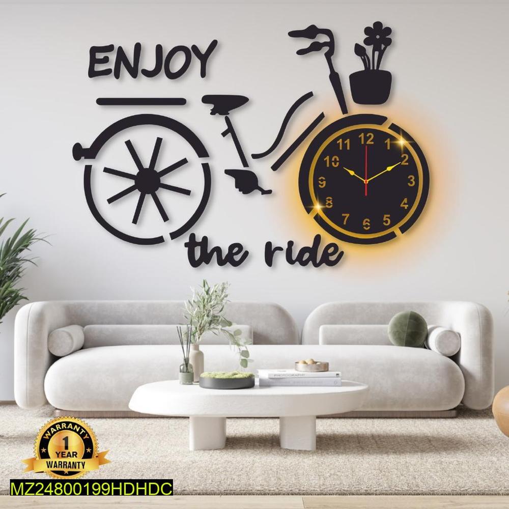 Bicycle Design Laminated Wall Clock With Backlight